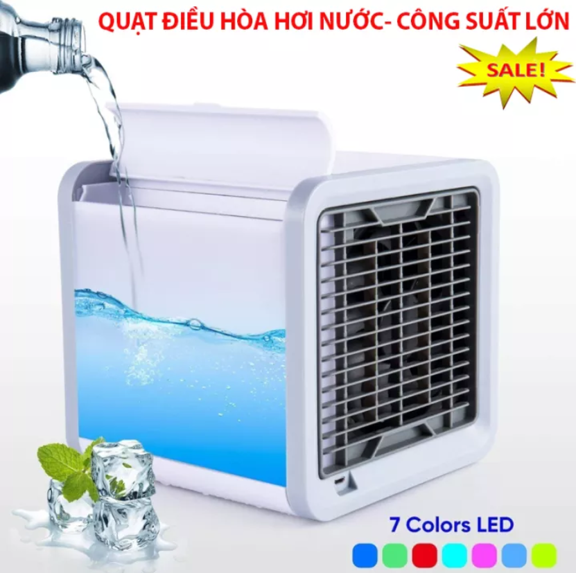 Quạt Điều Hòa Hơi Nước Đá, Máy Điều Hòa Led 7 Màu, Có khay chứa nước phun sương làm mát sâu, Thiết kế đăc biệt, hoạt động bền bỉ, ổn định, mạnh mẽ, không có tiếng.