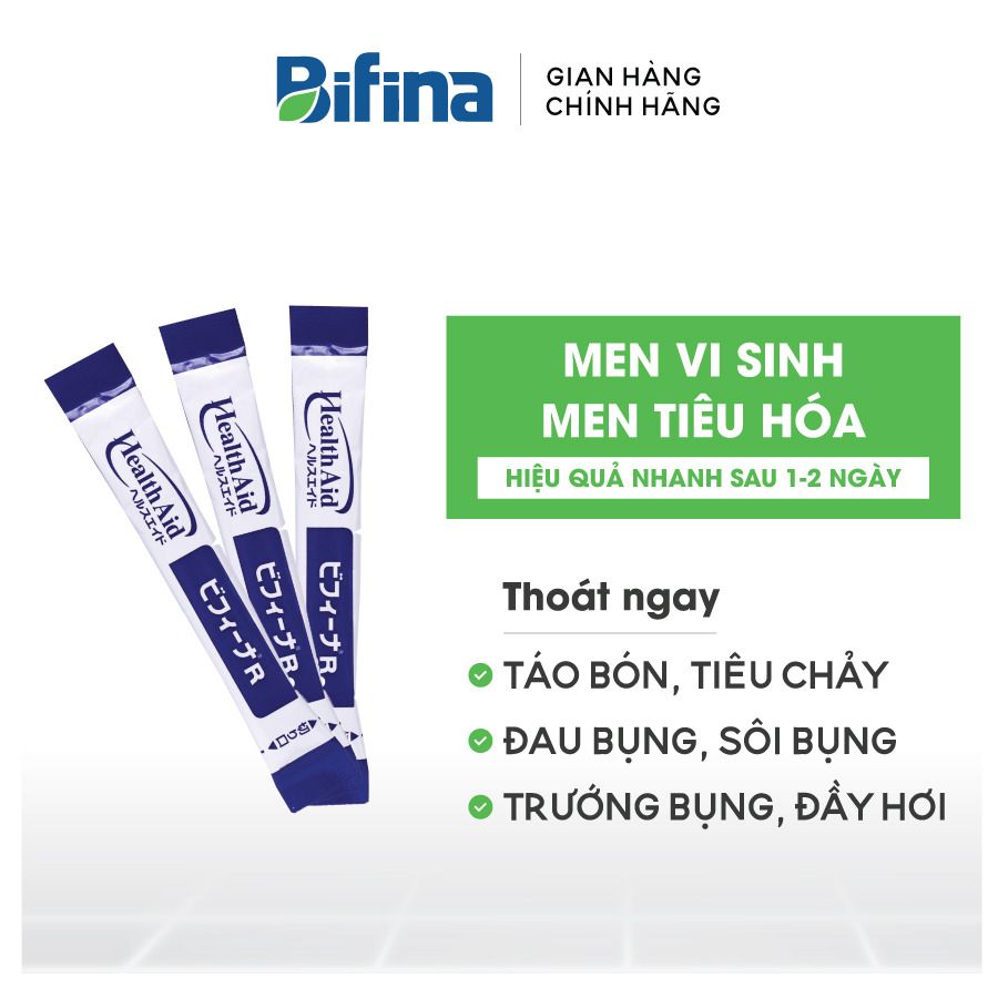 Men vi sinh BIFINA NHẬT BẢN, loại R 3 gói dành cho cho trẻ em, người lớn, bà bầu, táo bón, tiêu chảy,đầy hơi