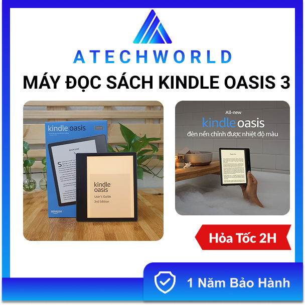 Máy Đọc Sách Kindle Oasis 3 Tặng Kèm Bao Da + Kho Sách – Hàng Chính Hãng – BH 1 Năm - Có Xuất VAT