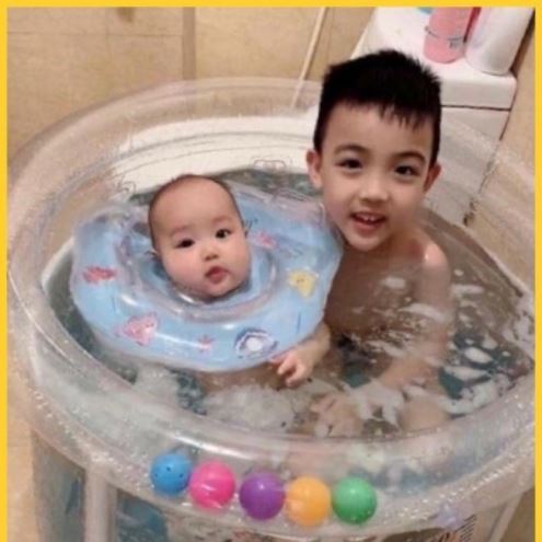 Bể bơi thành cao cho bé, Hồ bơi cho Bé , Hồ bơi thành cao thương hiệu SEABABY, tặng bóng, bơm tay, miếng vá dự phòng, phao cổ