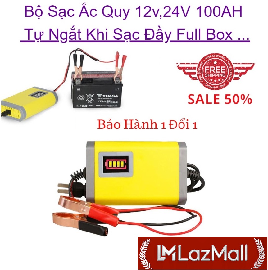 (HCM) LazMall Trợ Giá Xiaomi Sạc Ắc Quy 12V Nhật Bản Bộ Sạc Bình Ắc Quy 12V Cao...LazMall Sale Chính Hãng Bộ Sạc Nạp Bình Ắc Quy 12V Cho Xe Máy, Xe Điện, Quạt Tích Điện Dung Lượng 2AH Đến 20AH - Tự Ngắt Khi Bình Đầy Máy Nạp Bình Ắc Quy