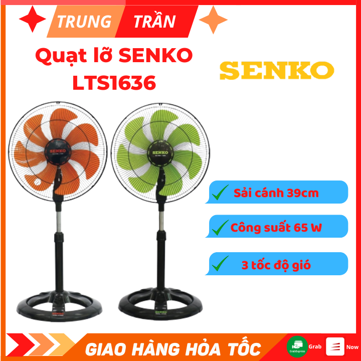 Quạt đứng Senko LTS1636 công suất 65W Quạt cây đứng Senko Quạt lửng Senko LTS1636 Quạt điện cây đứng lỡ Senko bảo hành 12 tháng