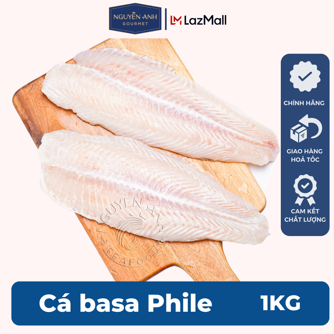 Cá Basa Phi lê Nguyên Anh đặc sản Phú Quốc hải sản tươi sống như cá, tôm tươi, mực tươi loại 1kg Hải Sản Nguyên Anh.