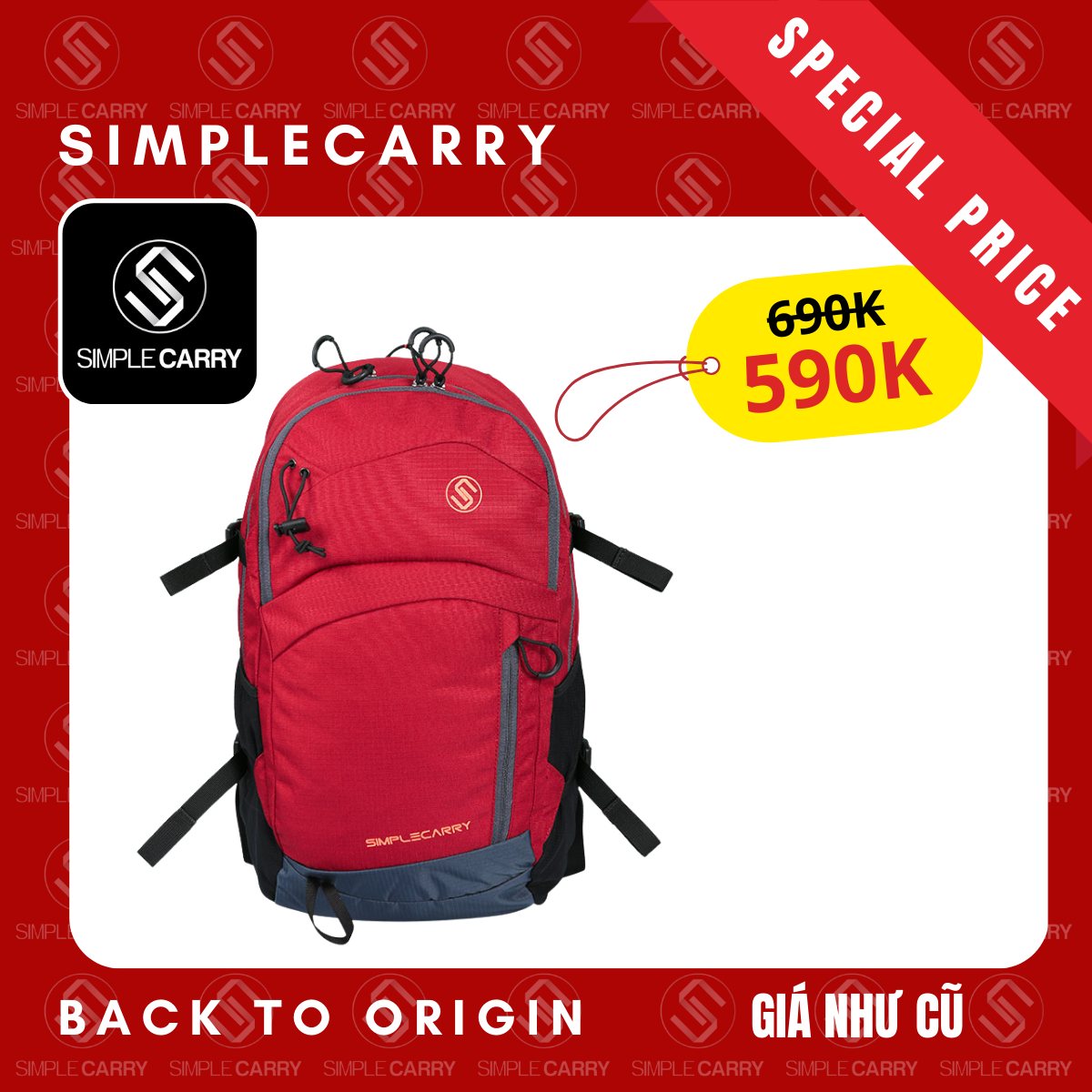 Balo du lịch, đi phượt cao cấp trượt nước siêu bền simplecarry od2