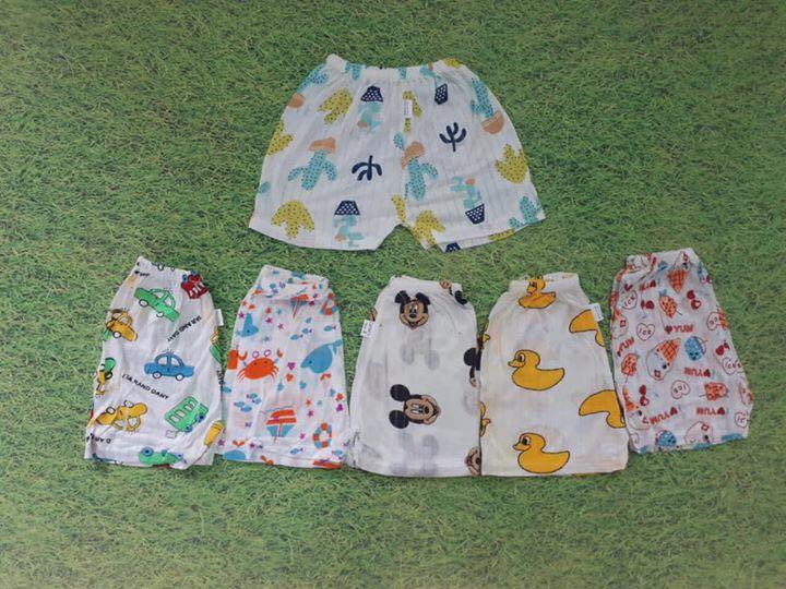 Quần áo trẻ em Quần chục ĐÙI cotton cho bé - combo 10 quần