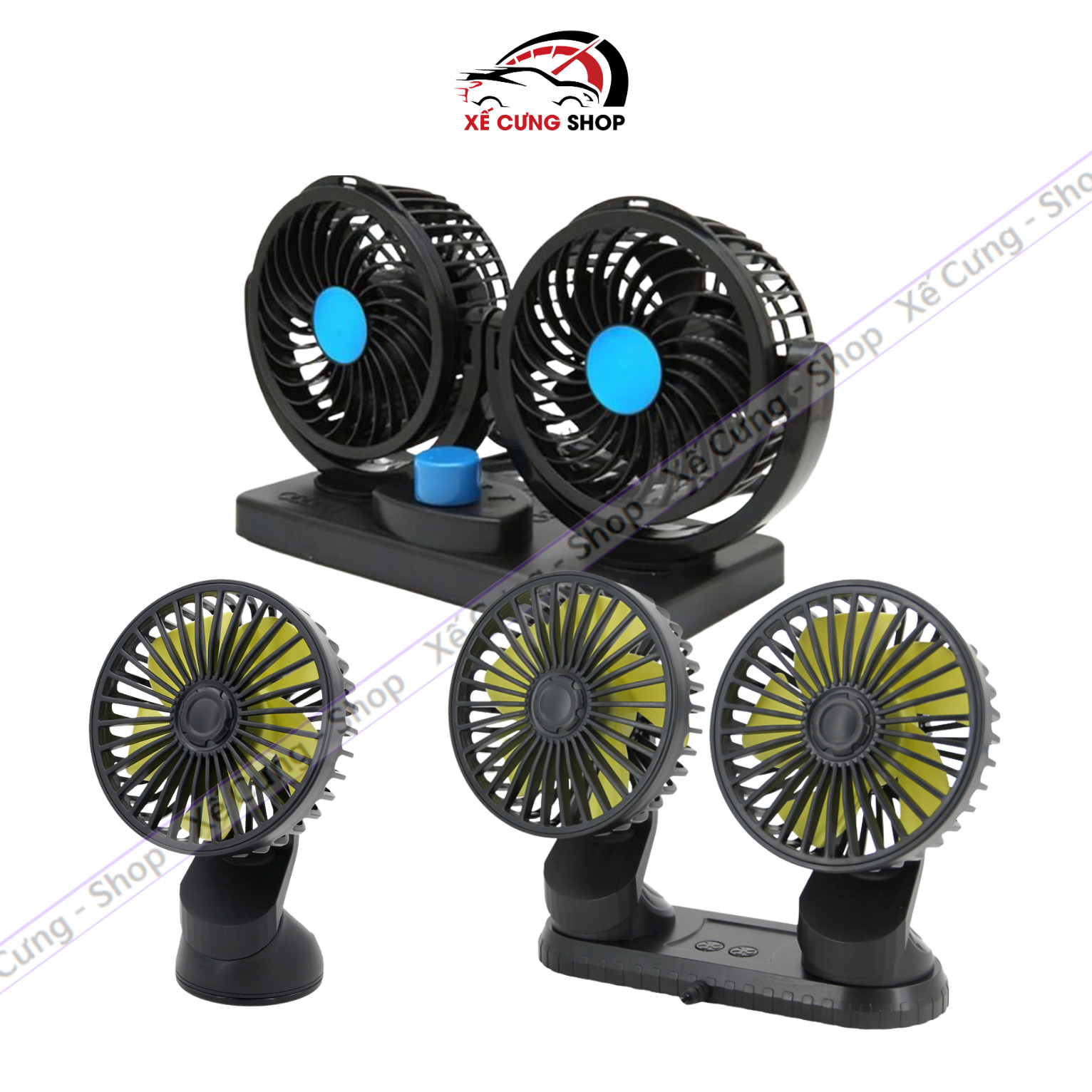 Quạt đơn - quạt đôi mini ô tô cao cấp