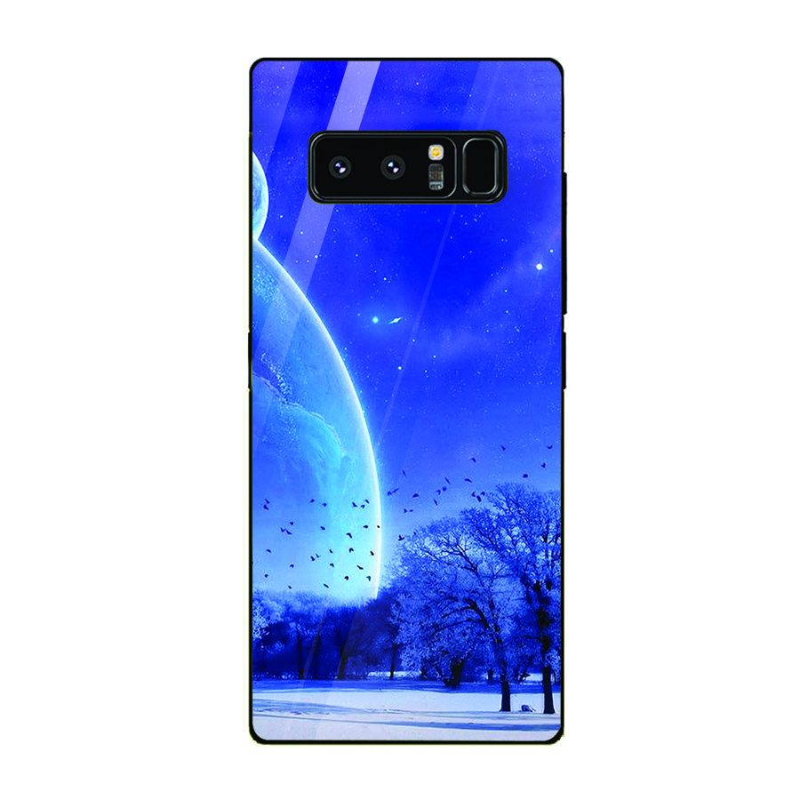 Ốp điện thoại kính cường lực cho máy Samsung Galaxy Note 8 - Rừng đêm MS ACLTU011