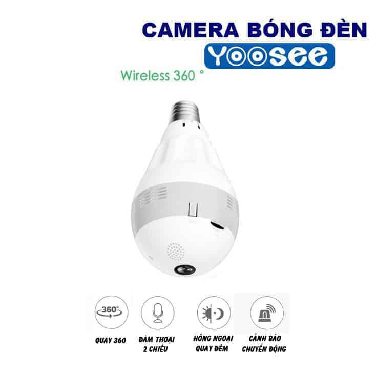 Camera Wifi Không Dây, Camera Bóng Đèn Toàn Cảnh VR 360 Độ Phổ Biến Màn Hình Mạng Wifi V380, CCTV Night Vison- LinDu Shop