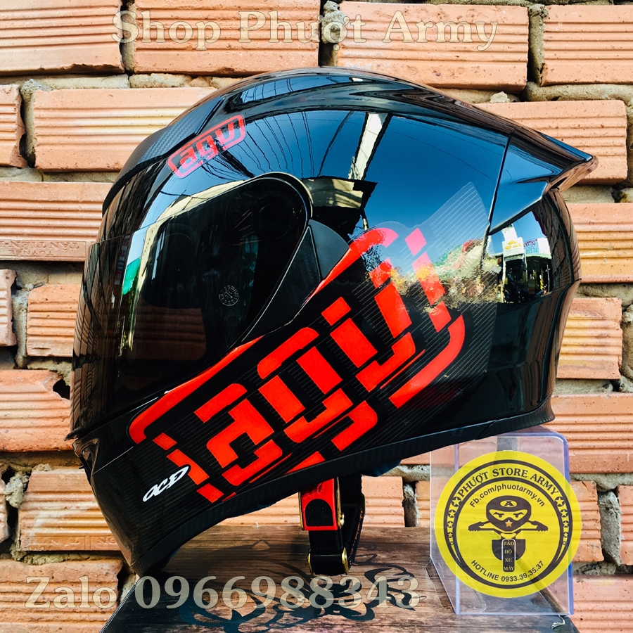 MŨ BẢO HIỂM ROYAL M138 LÊN TEM AGV ĐỎ