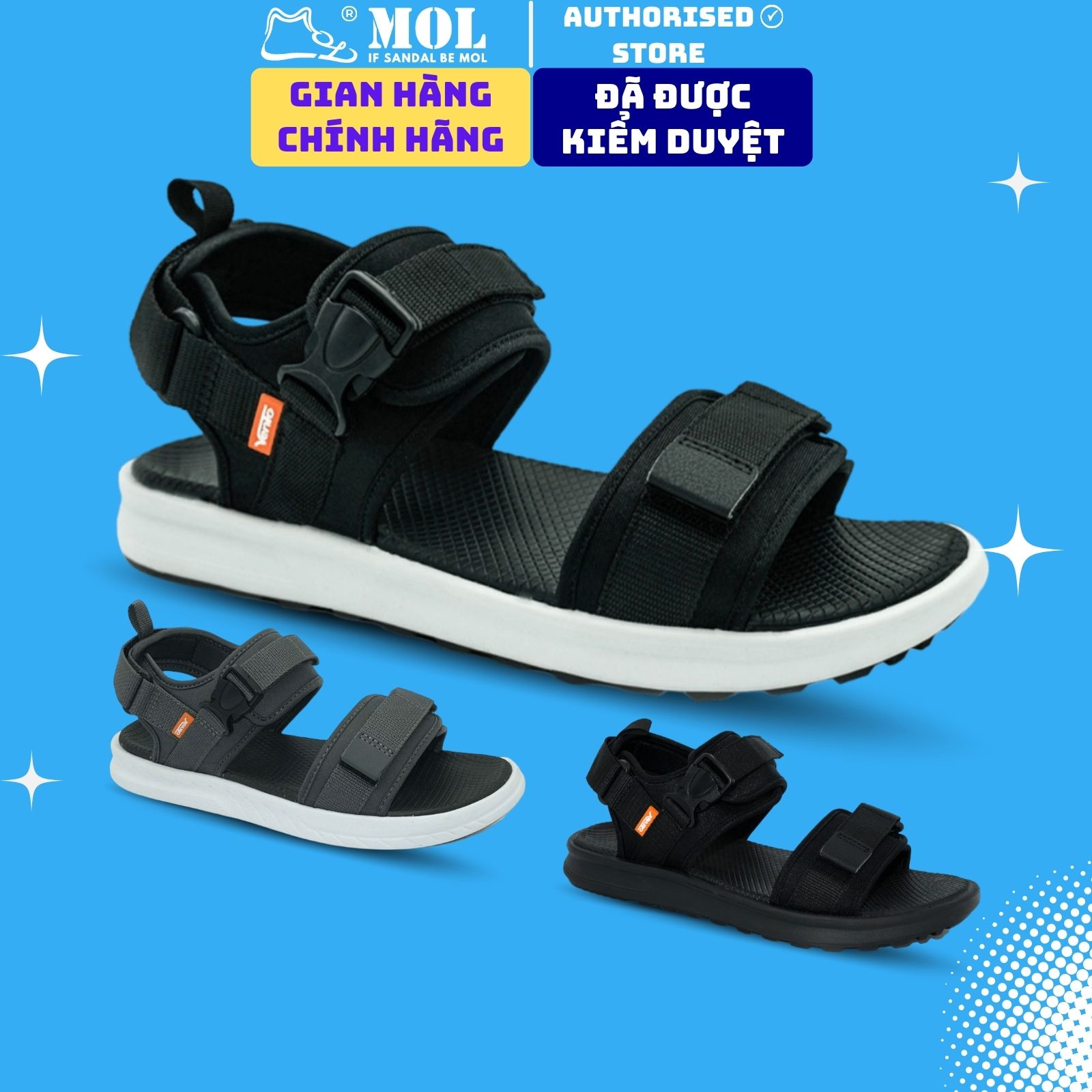 Sandal nam nữ unisex chính hãng hiệu Vento 2 quai ngang NB01B màu đen