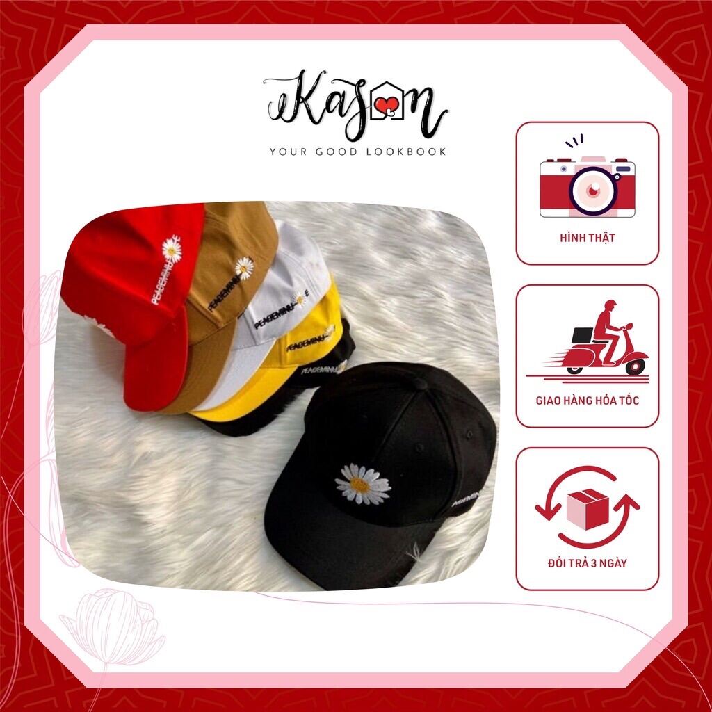 Nón kết nón lưỡi trai họa tiết hoa cúc unisex