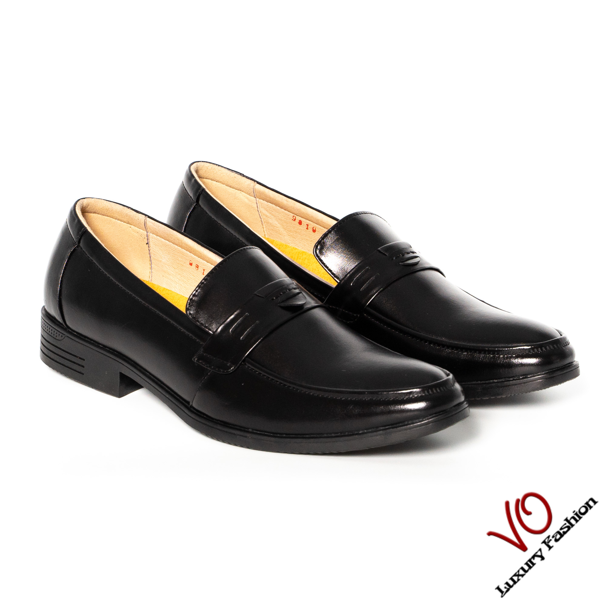 Giày tây da bò thật màu đen thanh lịch VO Shoes 9819