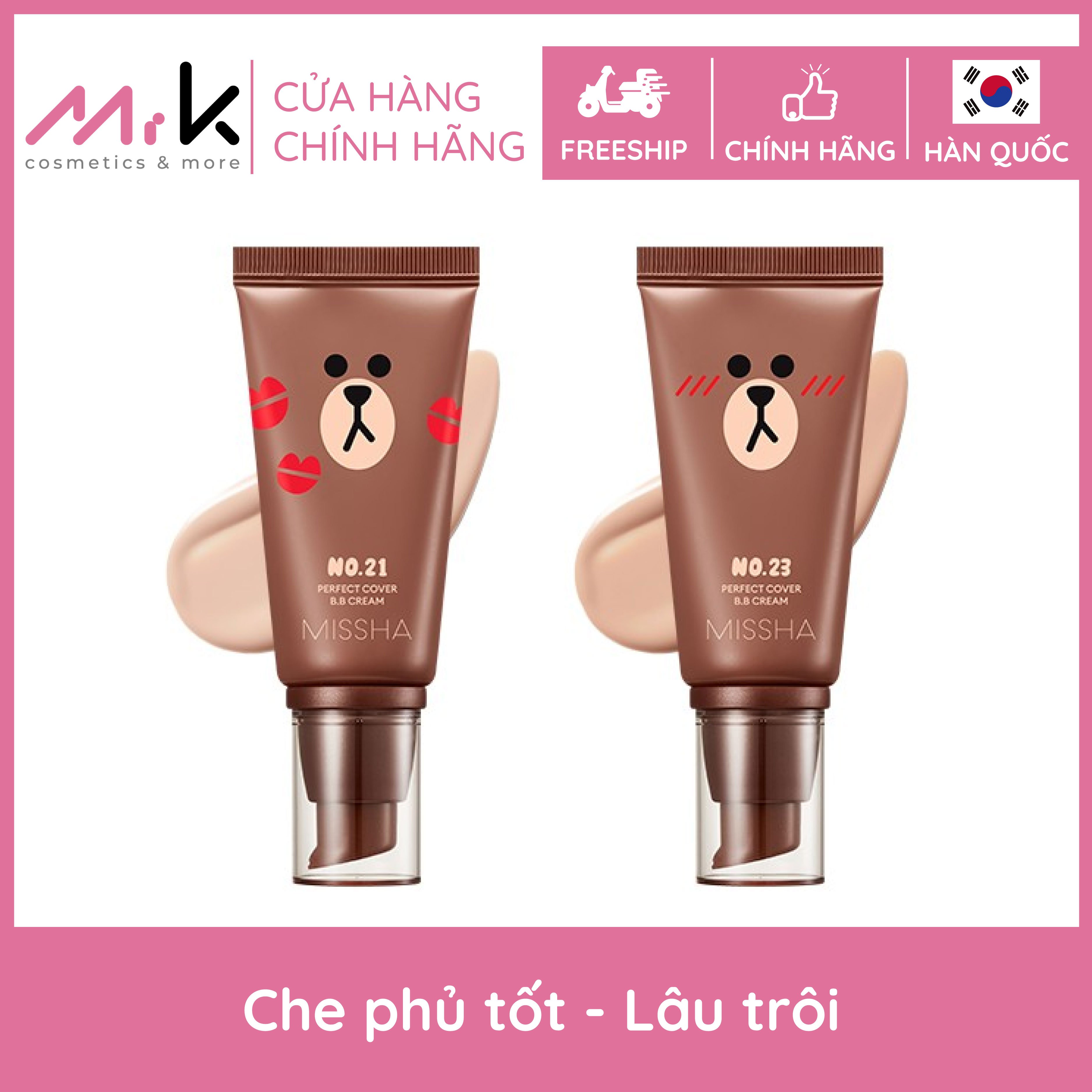 [XẢ KHO] Kem Nền Missha Perfect Cover BB Cream màu 21 chính hãng Hàn Quốc, dưỡng ẩm, chống nắng, che phủ tốt