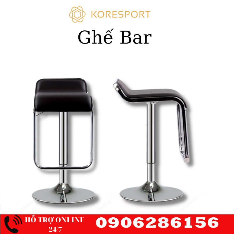 Ghế Quầy Bar - Ghế Cafe Chân-Ghế Lễ Tân-Ghế Makeup - Ghế Spa- Chụp Hình - Trang Điểm Hợp Kim Mạ xoay 360 độ nhập khẩu nguyên chiếc