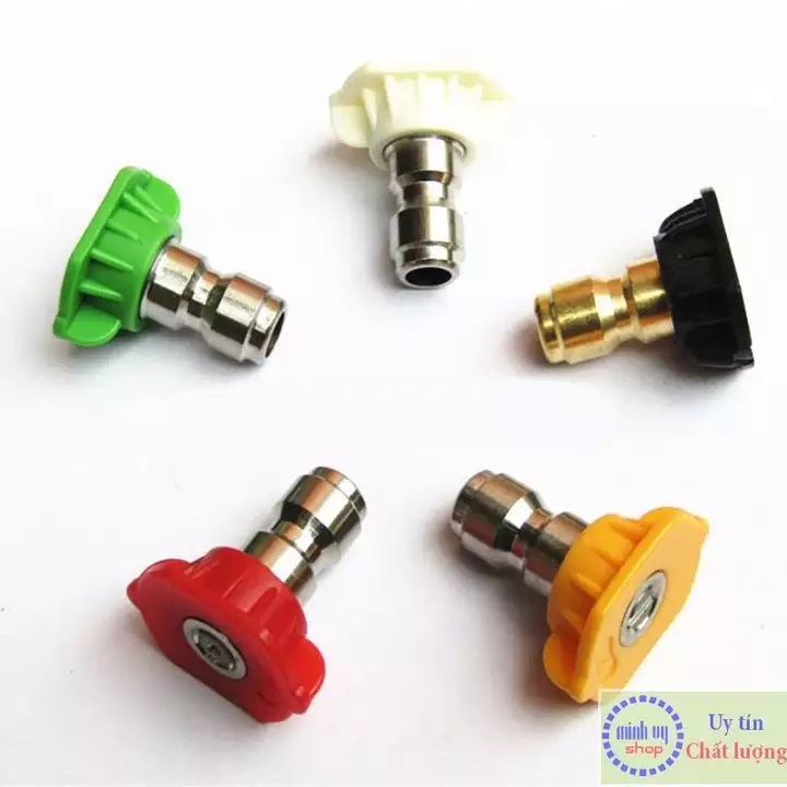 [1.6 mm] Bộ 5 Cái béc phun cao áp 1/4 Bộ Đấu Nối Nhanh Vòi Rửa Xe Kim Loại Vòi Phun Cây Dài Máy Rửa Áp Lực Cao, Béc Phun Máy Rửa Xe Chỉnh Áp