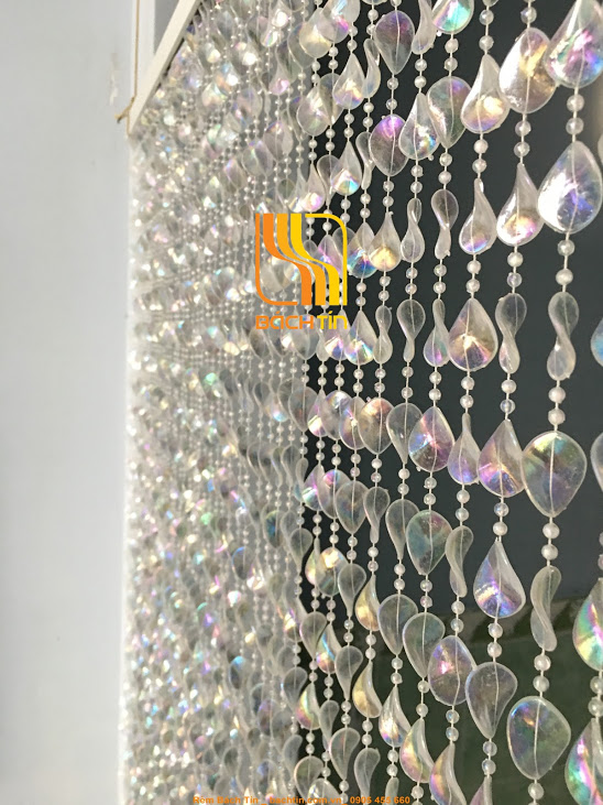 Mành hạt nhựa chuỗi pha lê Bách Tín, rèm cửa trang trí decor,vách ngăn tường