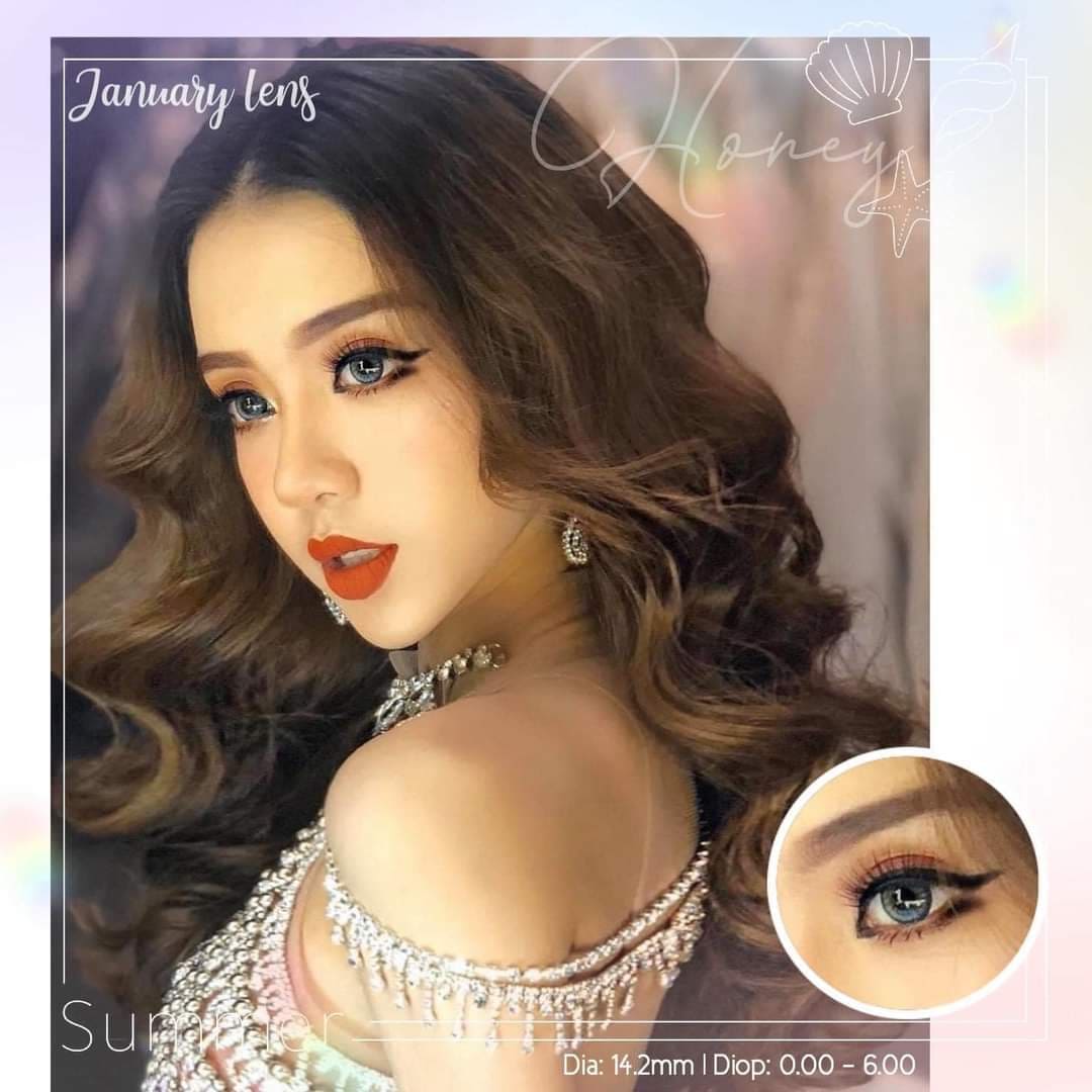 Lens - Kính áp tròng xám tây sử dụng 1 năm tặng kèm khay đơn bé chưa có dụng cụ đeo