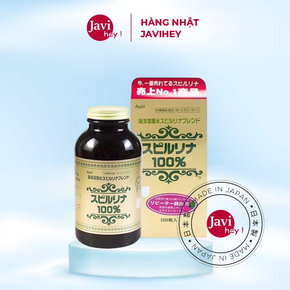  Tảo Xoắn Spirulina Nhật Bản Hộp 2200 Viên - Tem Đỏ 