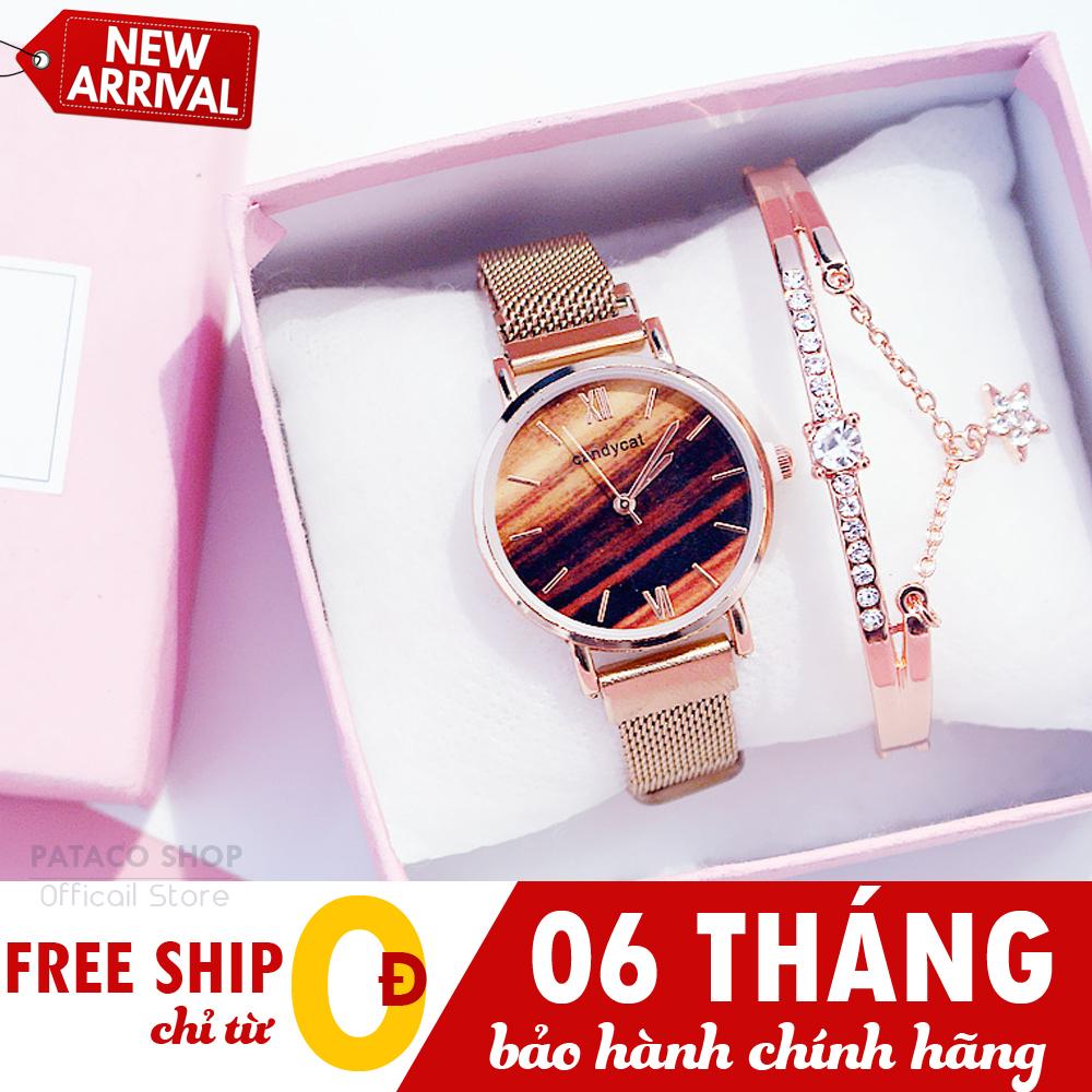 Đồng hồ thời trang nữ Candycat C40, Đồng hồ máy pin chạy 3 kim, Dây lưới nam châm cực sang, Chống nước sinh hoạt nhẹ, 6 tháng bảo hành