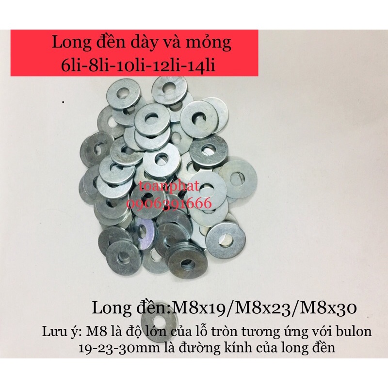 Long đen dày và mỏng 6-8-10-12-14li| long đền