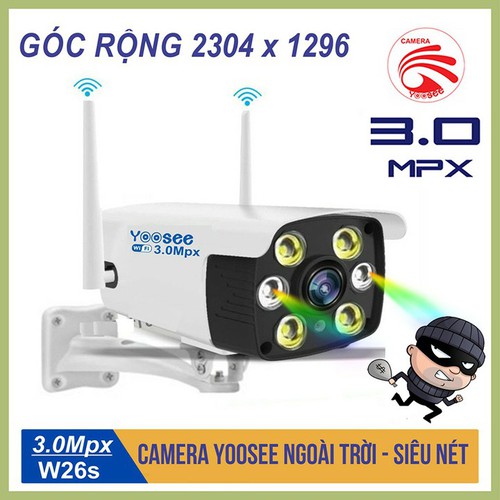 CAMERA YOOSEE NGOÀI TRỜI 3.0 - BẢN GÓC RỘNG 2020 - NGOÀI TRỜI chống nước tuyệt đối - đầy đủ phụ kiện - bản nét nhất góc siêu rộng ( 2048 X 1536 ) BẢO HÀNH 12 THÁNG