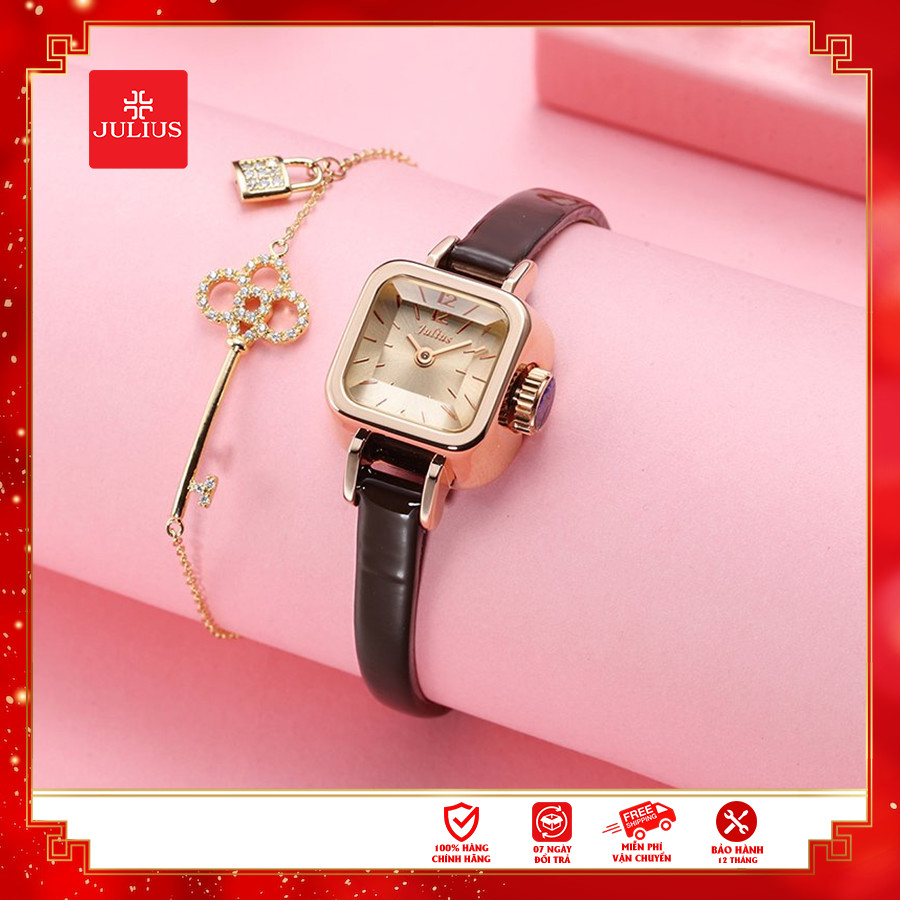 Đồng hồ nữ julius hàn quốc ja-496c dây da