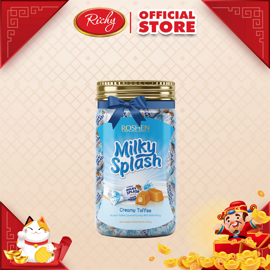 Kẹo sữa Roshen Milky Splash lọ 300g - kẹo nhập khẩu Richy