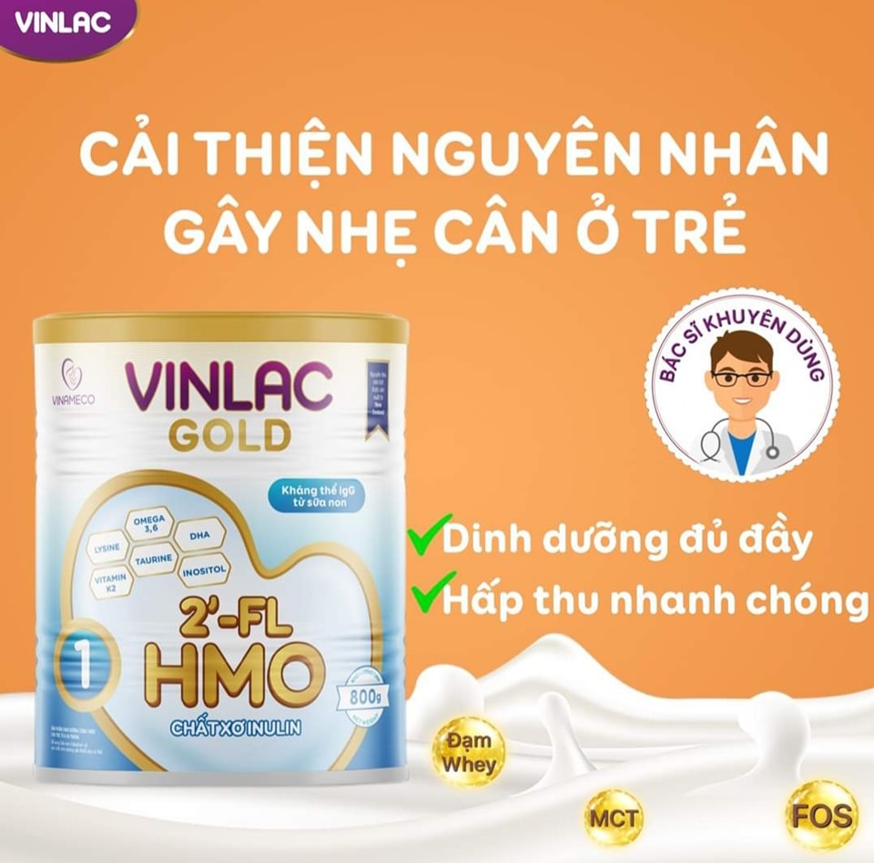 Freeship_Sữa Vinlac Gold 1 800g cho bé từ 0-24 tháng tặng kèm khăn