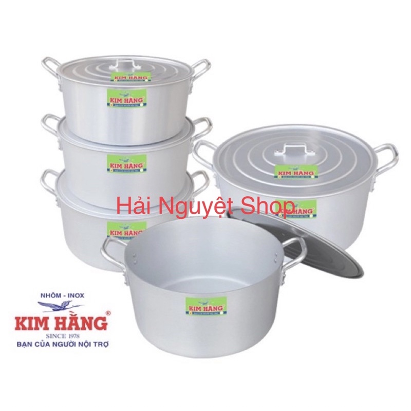 Nồi nhôm kim hằng chính hãng 16 cm, 18 cm, 20 cm, 22 cm, 24 cm, 26 cm, 28 cm, 30 c