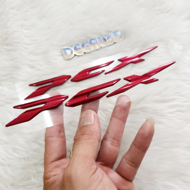 Tem Pcx 2021 màu đỏ hàng zin cực đẹp không bong chóc