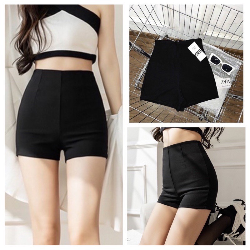 Quần Short nữ cạp cao lưng ôm thời trang chất liệu umi cao cấp