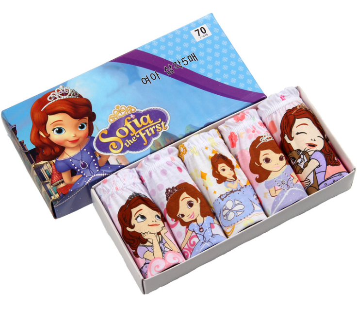 [HCM]Set 5 quần lót bé gái vải cotton 100% Hàn Quốc mẫu Công chúa Sofia