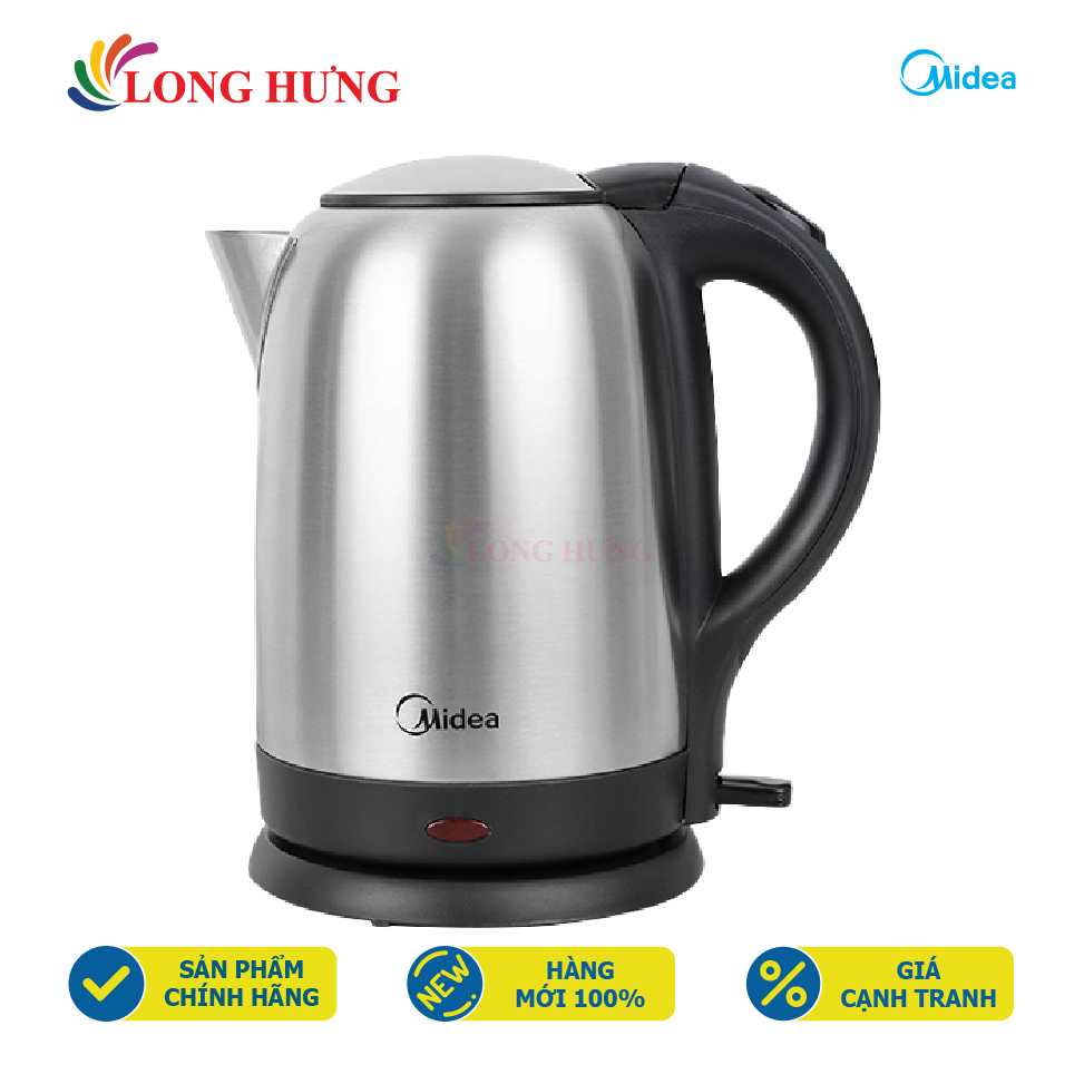 Bình đun siêu tốc midea 1.7 lít mk-17ss - hàng chính hãng - dung tích 1.7l, công suất 1800w, chất liệu inox chịu nhiệt cao cấp