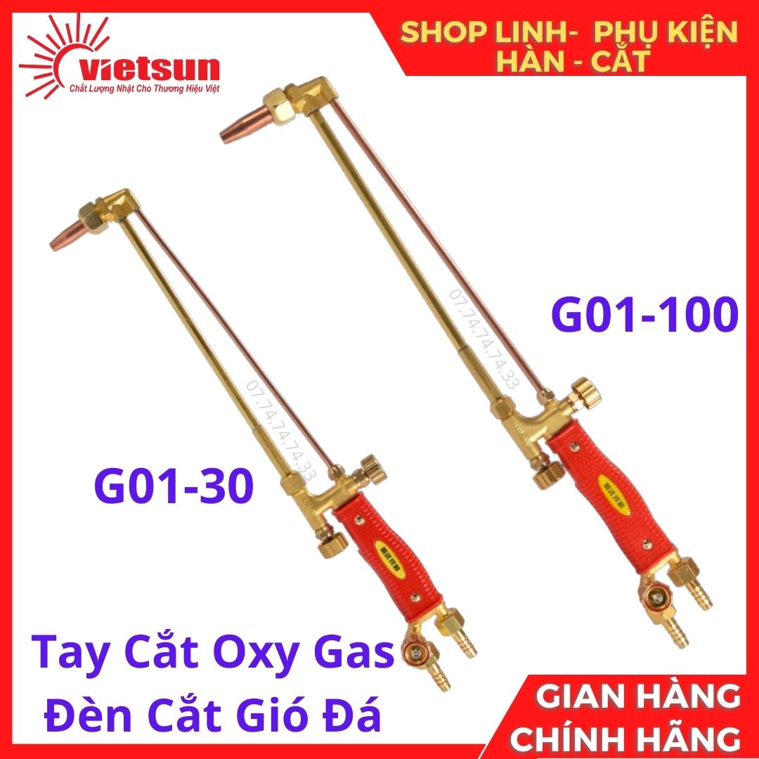 Tay cắt oxy gas đèn cắt gió đá g01-30, g01-100