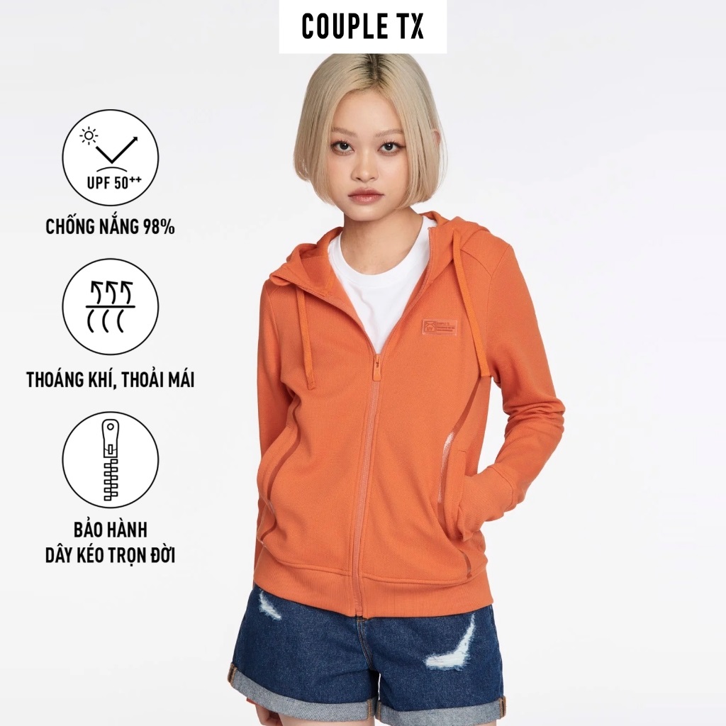 Áo khoác chống nắng nữ đẹp couple tx - uv gân lưới có nón wok 2048