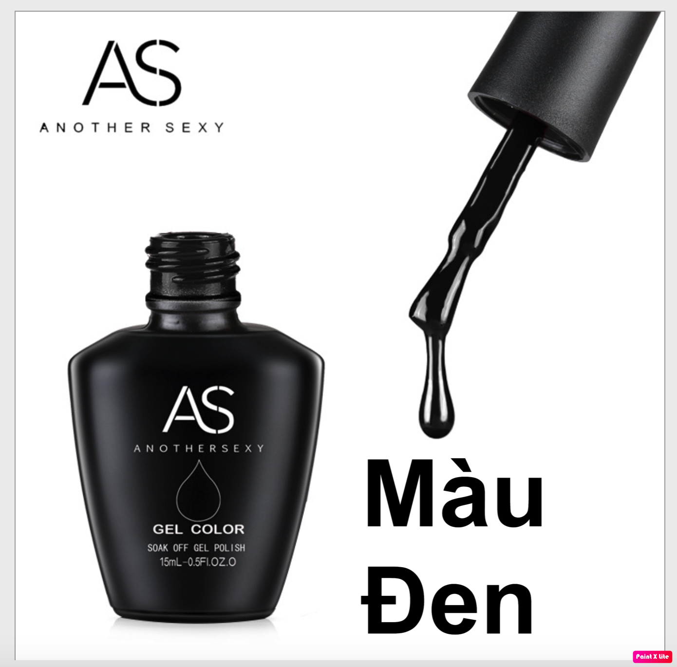 Sơn gel as chai đen màu đen 15ml