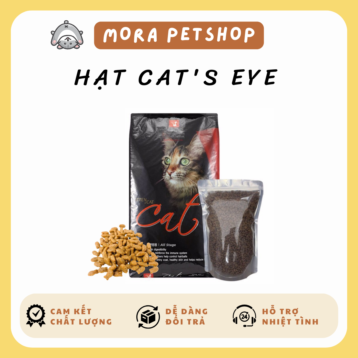 (CÓ CHIẾT TỪ 250GR) Thức ăn hạt khô Cat's Eye thơm ngon dinh dưỡng cho mèo mọi lứa tuổi