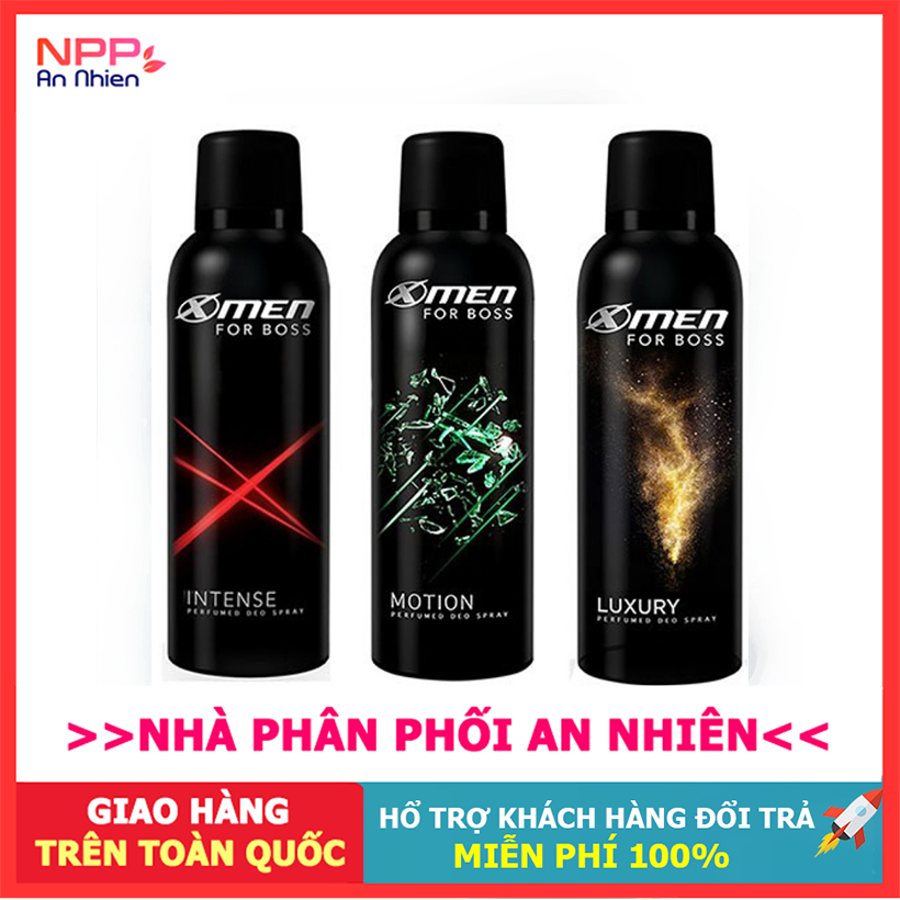 Xịt toàn thân x-men for boss 150ml mùi luxury/motion/intense