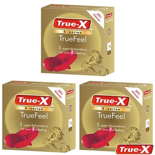 [HCM]Combo 3 hộp bao cao su siêu mỏng True-X TrueFeel ( 9 chiếc)