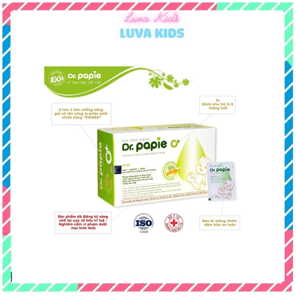 Gạc rơ lưỡi dr papie vệ sinh răng miệng cho bé luva kids