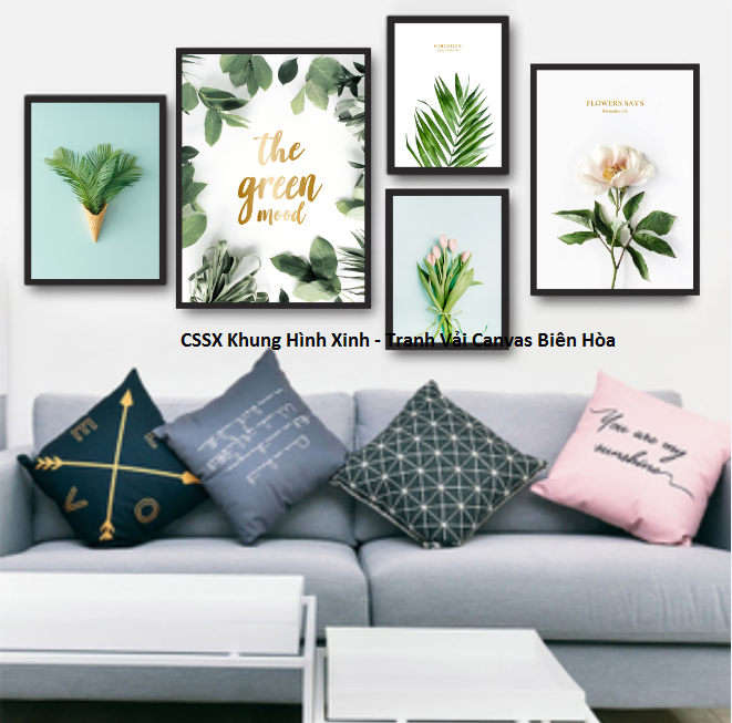 Bộ 5 Khung Tranh Treo Tường Nghệ Thuật In Canvas - TROPICAL - Kèm khung