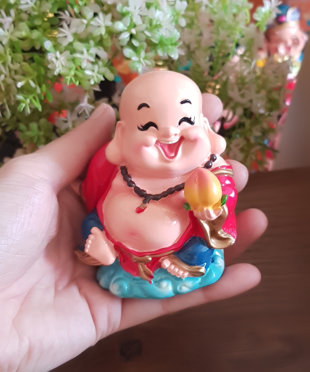 Tượng phật di lặc cầm trái đào 9cm