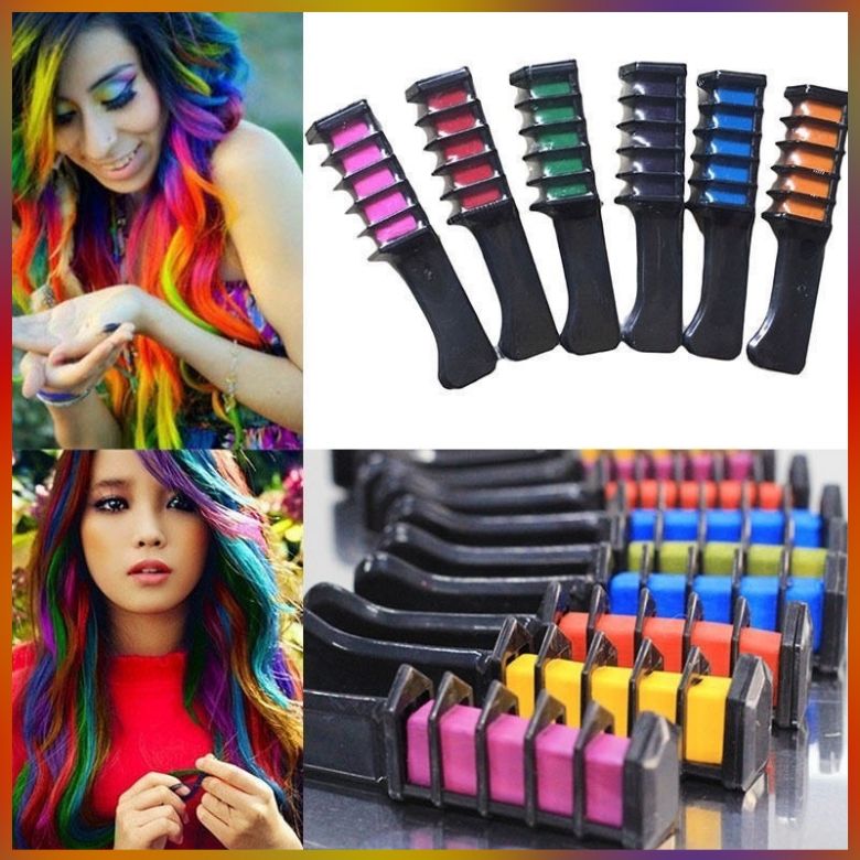 Bột Phấn Nhuộm Tóc Tạo Mầu Tạm Thời Dạng Lược (07 Màu Thời Trang Cá Tính) 14Gr/Chiếc
