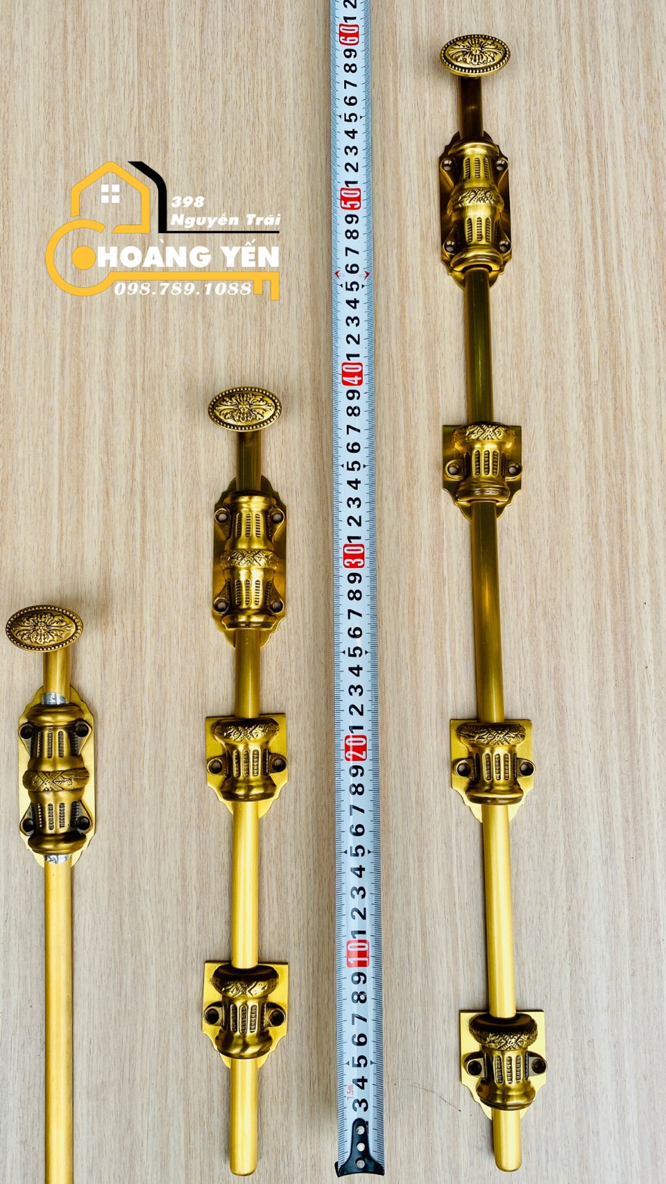 Bộ 2 chốt cửa bằng đồng thau 25cm T&D [ HÀNG CÓ SẴN ] Chốt đồng cửa gỗ, Chốt cổng