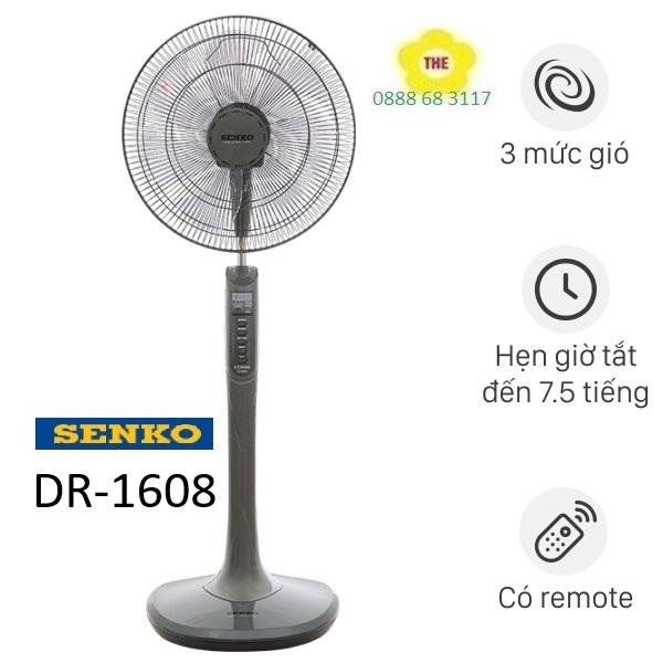Senko - standing fan with remote senko / dr1608 - brown cream / dr 1608