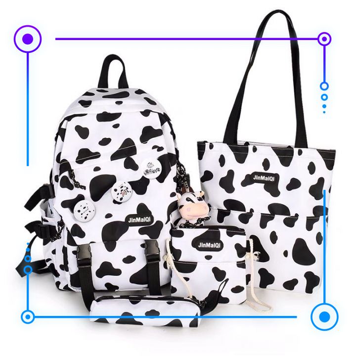 Set 4 túi tote đeo vai / tote đeo chéo / balo / túi đựng bút cho nữ
