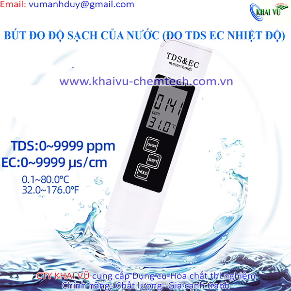Bút đo tds và ec đo độ sạch độ dẫn điện nhiệt độ của nước kiểm tra độ sạch của nước