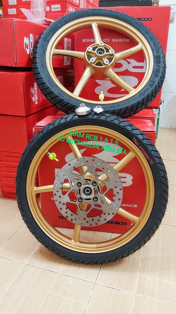 [HCM]BÁNH MÂM EXCITER 150 RCB CHÍNH HẢNG 1.6 1.6 VỎ MICHELIN K RUỘT 70.90 80.90 KÈM ĐĨA