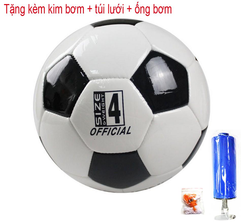 Quả Bóng Đá 3 Lớp YONO số 4 Trái Banh Da Cao Cấp Size 4 Qua Bong da Trai banh Phù hợp với trẻ dưới 15 tuổi Tặng kèm kim bơm túi lưới ống bơm
