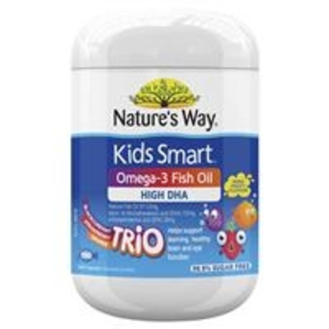 Kẹo dẻo Bổ Sung Dầu Cá Omega3 Vị Cam Dâu - Nature's Way Kids Smart Omega3-Fish Oil HIGH DHA 60 Gummies.